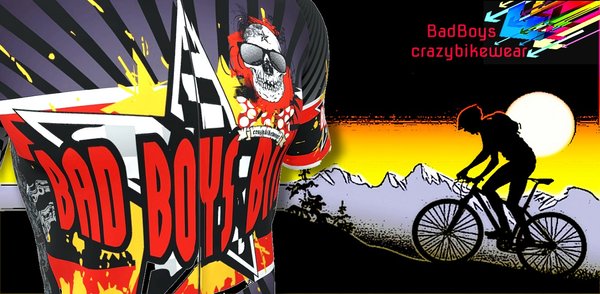 Premium Radtrikot Race & Spinning Design Bad Boys by crazybikewear. Ausgefallen, exclusiv und limitiert ...