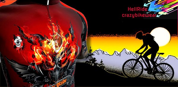 Premium Radtrikot Race & Spinning Design HellRide by crazybikewear. Ausgefallen, exclusiv und limitiert ...